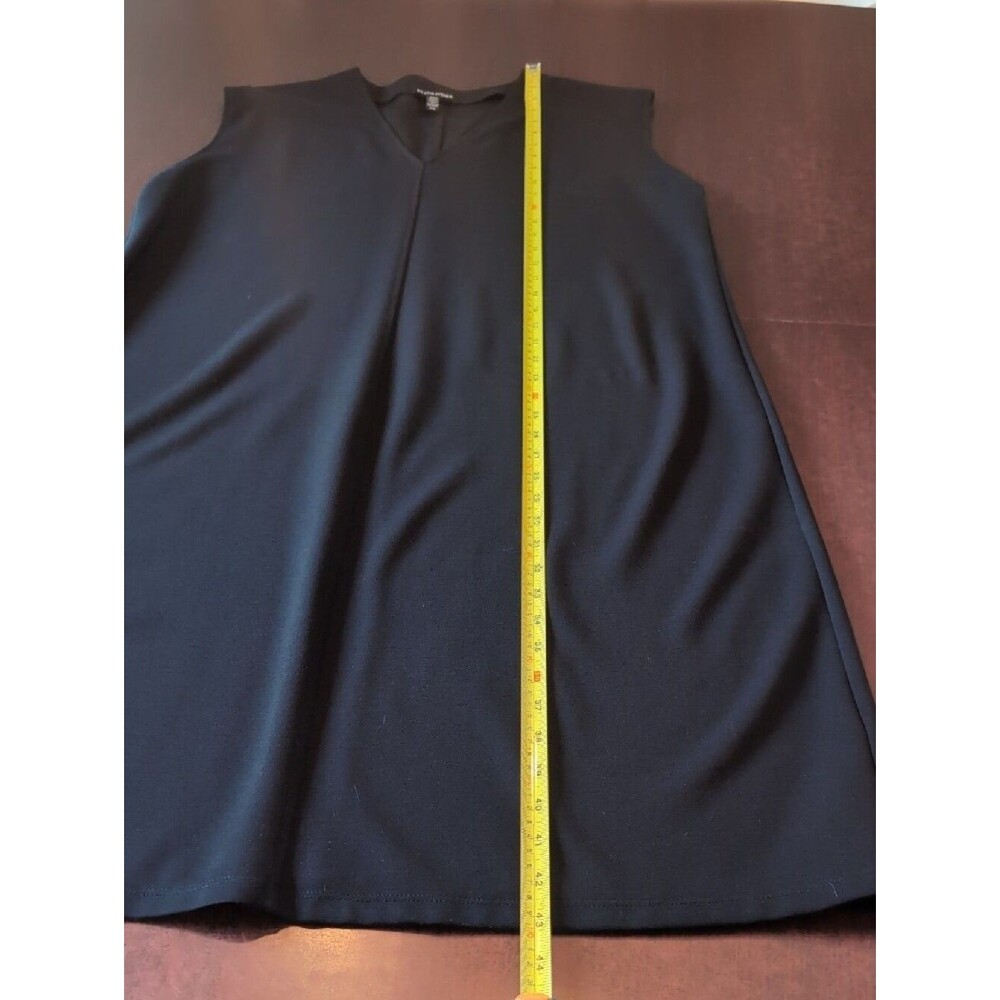 Eileen Fisher | Flex Tencel Ponte Dress | Sleeveless V- Neck | Black | L - Picture 7 of 8